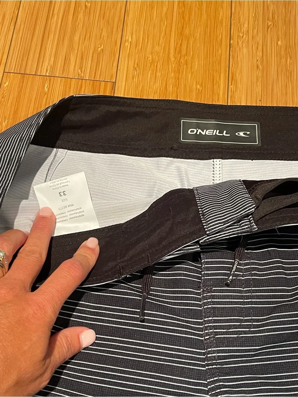 O'Neill Navy and Light Blue Striped Board Shorts